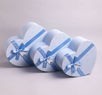 Коробка подарочная Сердце 33,7*27,3*16см голубой