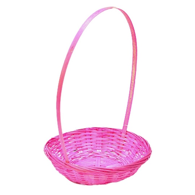 Корзина (бамбук) d19*h5*hh31см круг розовый