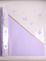 Пленка прозрачная 58см*10м Бабочки сиреневый