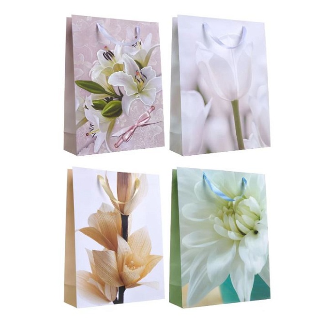 Пакет подарочный 31*42*12см Бутоны ассорти