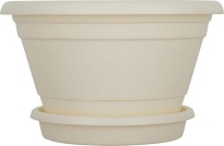 Горшок Афина d17,5 h9,5см 1л с поддоном пластик белоснежный жасмин