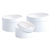 Коробка шляпная с прозрачной крышкой d20*h10см белый