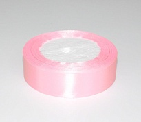 Лента атласная 20мм*25ярд бледно-розовый