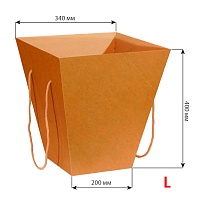 Коробка под цветы Трапеция 20*34*40см с крышкой крафт