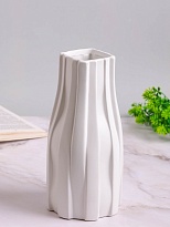 Ваза декоративная d25,5*7 h12,3см керамика белый 