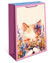 Пакет подарочный 18*23*10см кошка