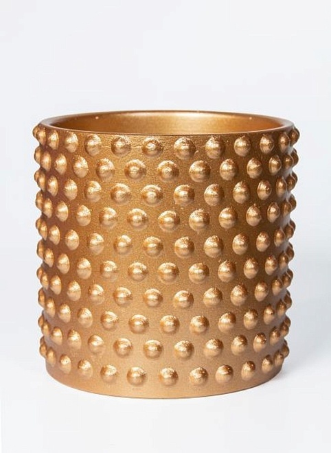 Кашпо Цилиндр Драже d15 h15см 1.8л бетон золотой