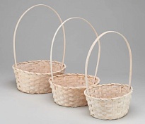 Корзина (бамбук) d27*21*h10*hh38см овал выбеленный