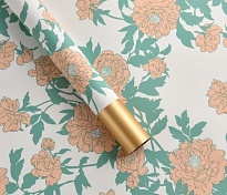 Пленка матовая 57см*10м 65мкр Пионы белый