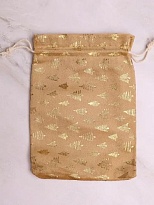 Мешок подарочный НГ Елочки 20*30см золотой