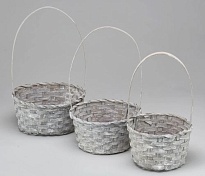 Корзина (бамбук) d18*h10*hh34см круг серый