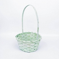 Корзина (бамбук) d19*h9*hh32см круг светло-зеленый