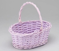 Корзина плетеная (ива) d30*21*h12*hh25см овал сиреневый