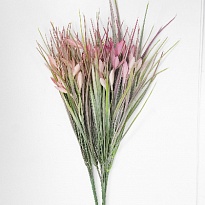 Зелень искусственная с цветами h34см зеленый/розовый