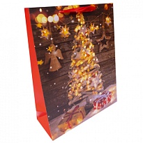 Пакет подарочный НГ 18*24*8см Елочка микс