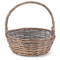 Корзина (ива) d40*h17*hh42см круг светло-коричневый