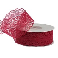 Лента кружево 3см*20ярд винный