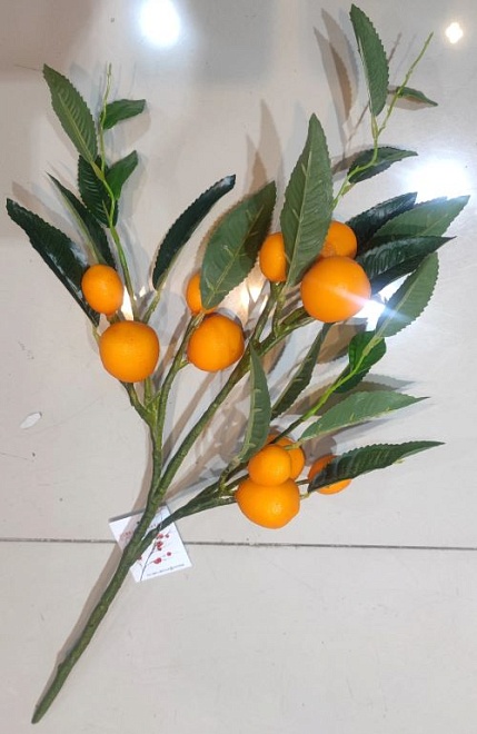 Ветка декоративная с плодами лимона d4*h55см 