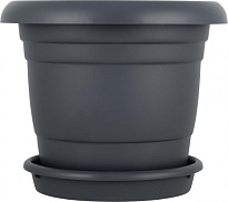 Горшок Афина d40 h33,5см 23л с поддоном пластик вулканический серый