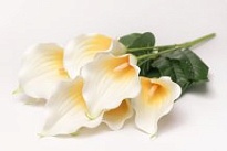 Каллы в букете, искусственные, 7 голов, h62см, белый