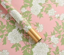 Пленка матовая 57см*10м 65мкр Пионы розовый