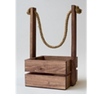 Ящик декоративный с ручкой-канат 14*14 h30см мокко