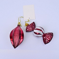 Елочные игрушки  Шары 2шт/уп бордовый