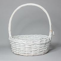 Корзина (ива) d39*h13*hh40см круг белый
