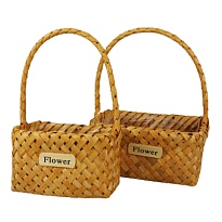 Корзина плетеная (секвойя) d23*14,5*h13,5*hh31см прямоугольник натуральный