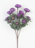 Камелия в букете, искусственная, 15 голов, h34см, фиолетовый