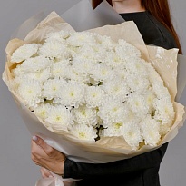 Букет из хризантемы кустовой "Кокос"