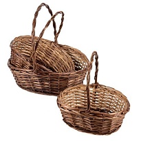Корзина (ива) d27*h12*hh30см овал коричневый