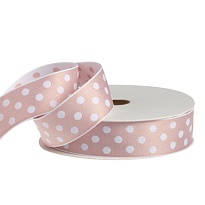 Лента хлопковая 26мм*12ярд Горох чайная роза