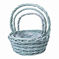 Корзина (ива) d33*h14*hh35см круг зеленый