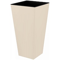 Кашпо London Cube 30*30 h56,4см 34л с вкладкой пластик калифорнийский миндаль