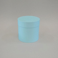 Коробка шляпная с крышкой, d25*h25см, базовый голубой