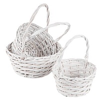 Корзина (ива) d27*h14*hh34см круг белый
