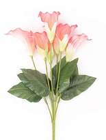 Каллы в букете искусственные 7 голов h62см розовый