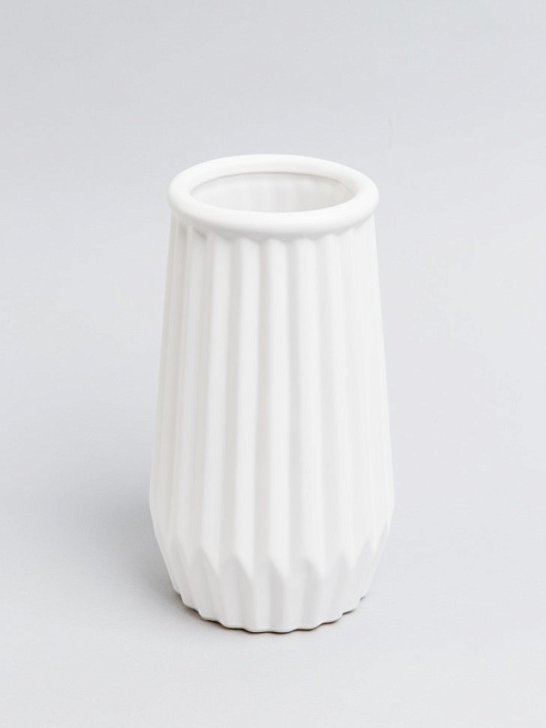 Ваза декоративная d12*h21см керамика белый