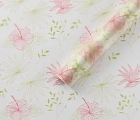 Пленка матовая 58см*10м 50мкр Цветущая магия пастельно-зеленый-розовый