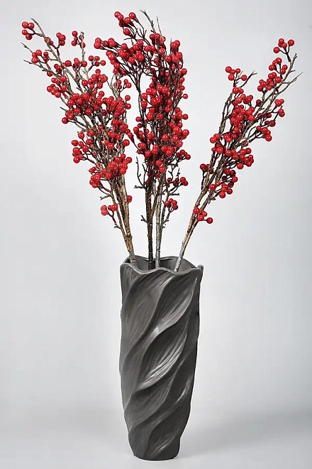 Ваза декоративная h39см керамика серо-коричневый