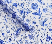 Пленка матовая 58см*10м 50мкр Цветочное облако голубой