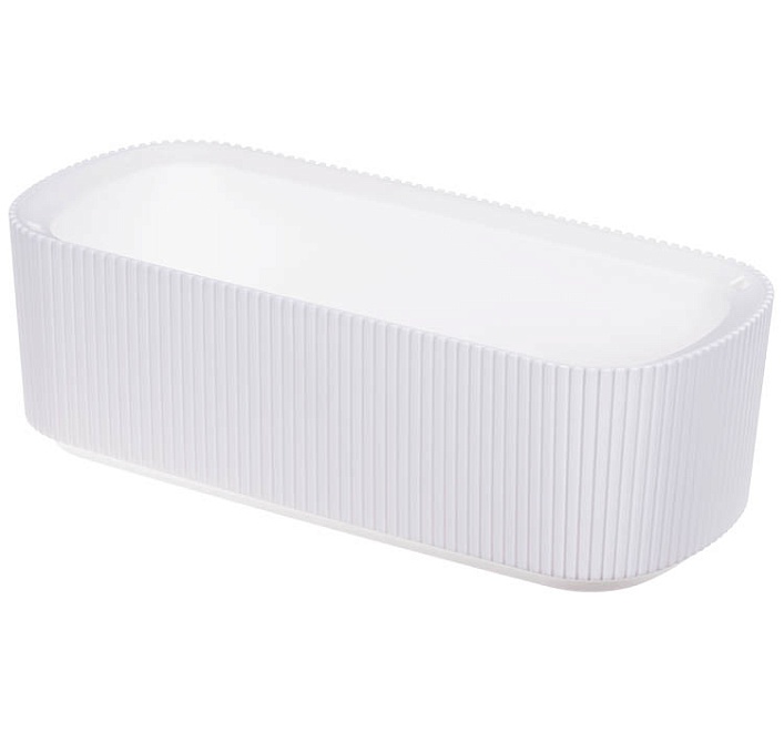 Кашпо Стрип d29*13 h9,1см 1,7л с вкладкой пластик белый