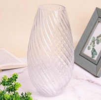 Ваза из стекла Рифленая d16*h31см прозрачный
