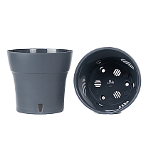 Горшок Дали Софт d13,5 h12,5см 1,2л с вкладкой пластик антрацитовый