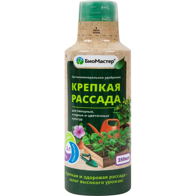 Удобрение органоминеральное Крепкая рассада БиоМастер 350мл 