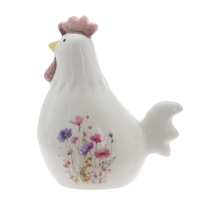 Сувенир Курочка (керамика), h13,5*12*9,5см белый