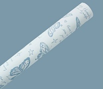 Пленка матовая 58см*10м 65мкр Крылья любви голубой