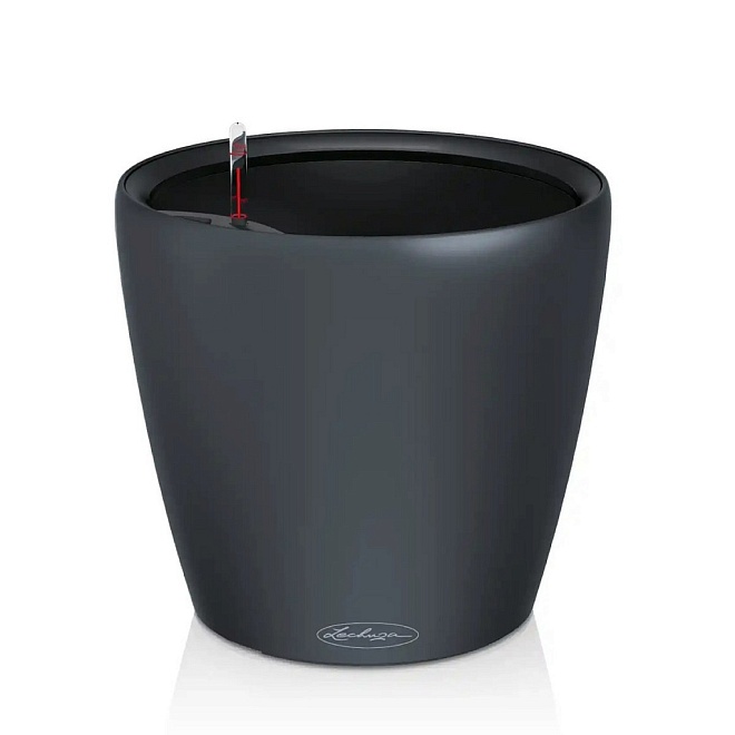 Кашпо Lechuza Классико Колор 43LS, автополив, сланцево-серый d43 h40см