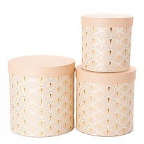 Коробка Тубус Павлиний хвост 18*18,5см персиковый